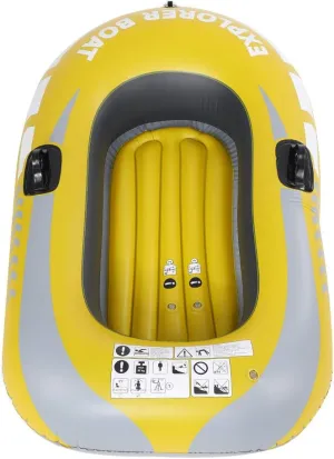 1 Person Boat Inflatable, Heavy Duty PVC Air Kayak Canoe Drifting Fishing Diving with 2 Paddle Mounts - 55kg Load Bearing for Fishing Drifting Diving