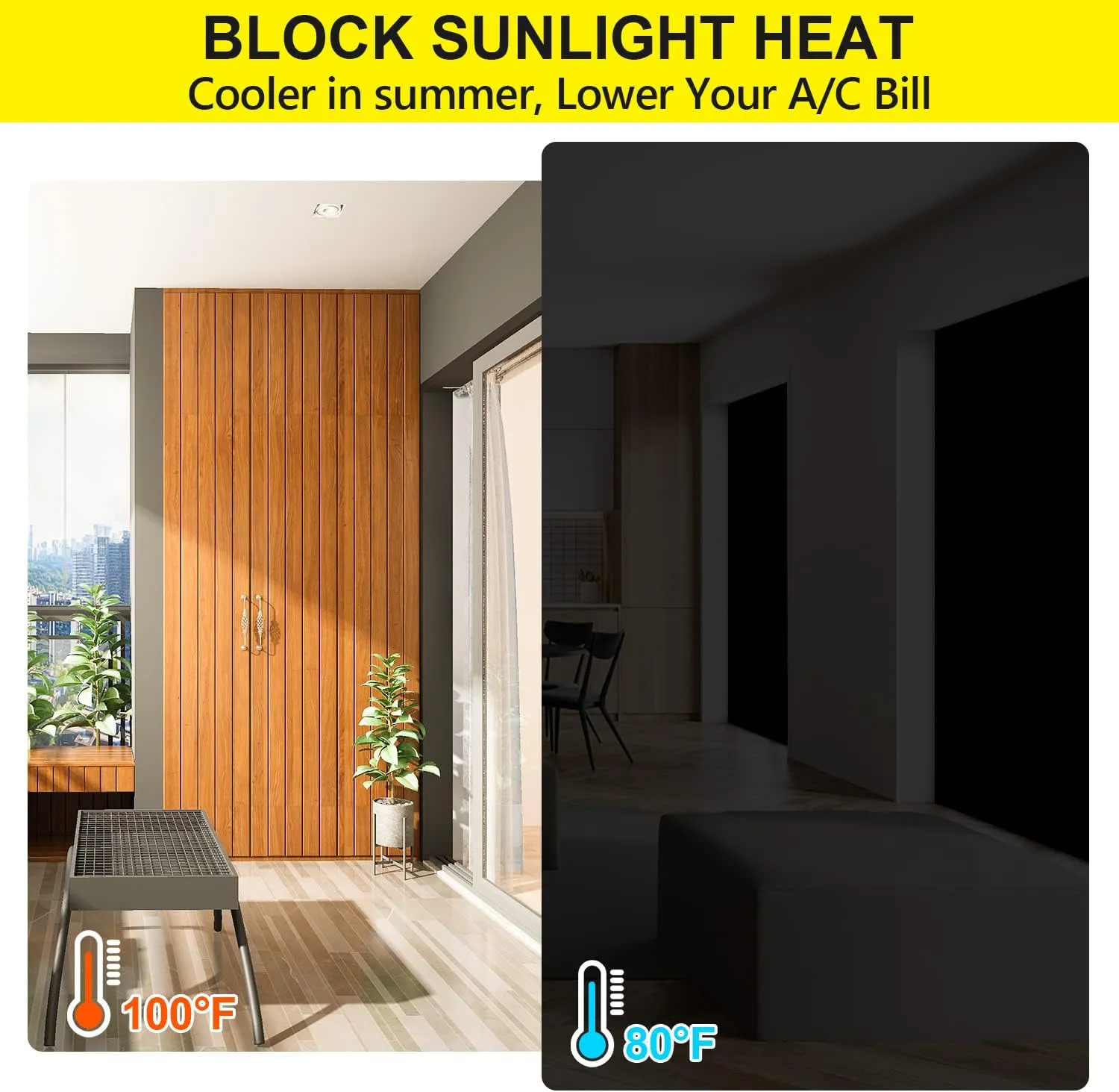 100% Blackout Curtains for Bedroom 118" x 57" Portable Blackout Shades Film No Drilling Travel Blackout Blinds Sun Light Blocker Window Cover Black Out Curtains for Nursery Dorm Room, 2 Pack