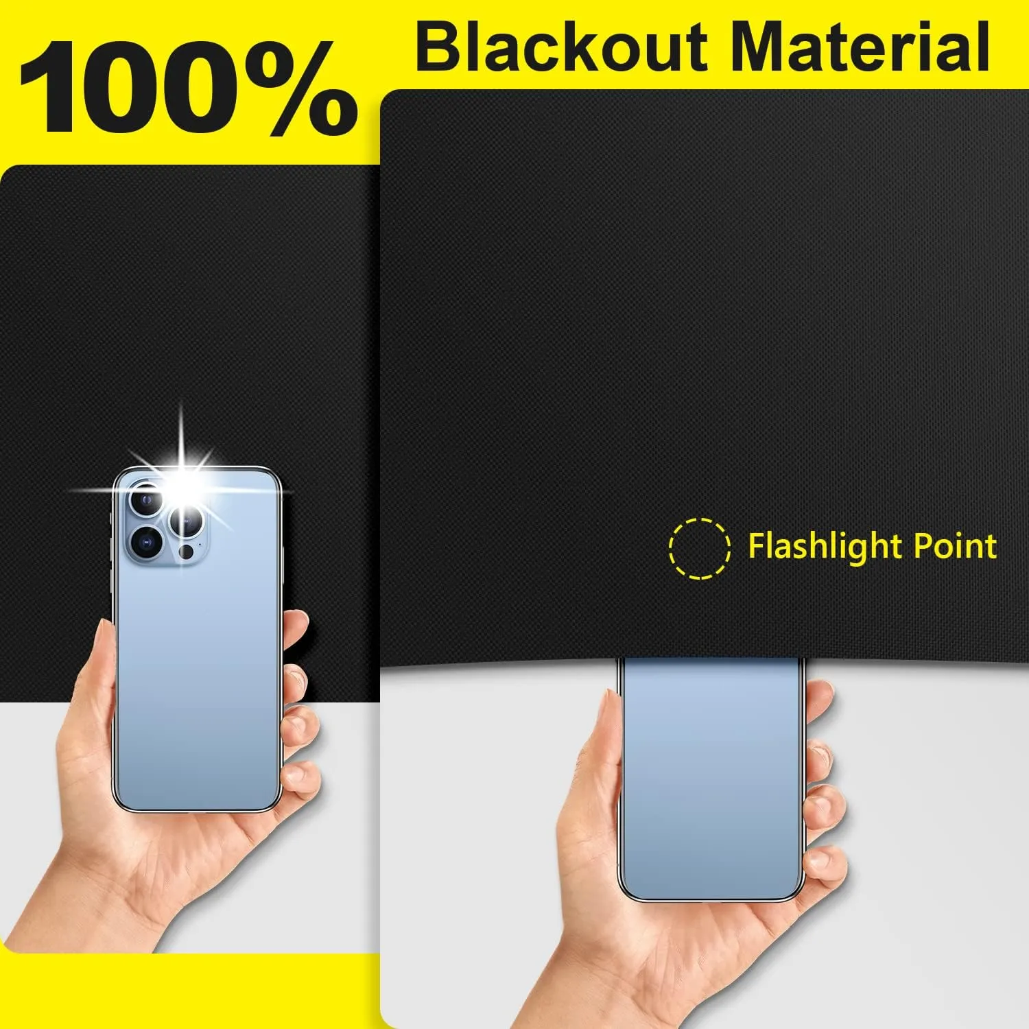 100% Blackout Curtains for Bedroom 118" x 57" Portable Blackout Shades Film No Drilling Travel Blackout Blinds Sun Light Blocker Window Cover Black Out Curtains for Nursery Dorm Room, 2 Pack