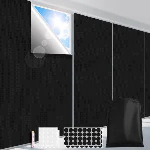 100% Blackout Curtains for Bedroom 118" x 57" Portable Blackout Shades Film No Drilling Travel Blackout Blinds Sun Light Blocker Window Cover Black Out Curtains for Nursery Dorm Room, 2 Pack