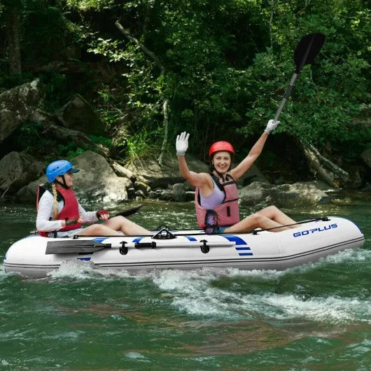 2-3 Person Inflatable Air Pump Fishing Boat With Oars-Blue