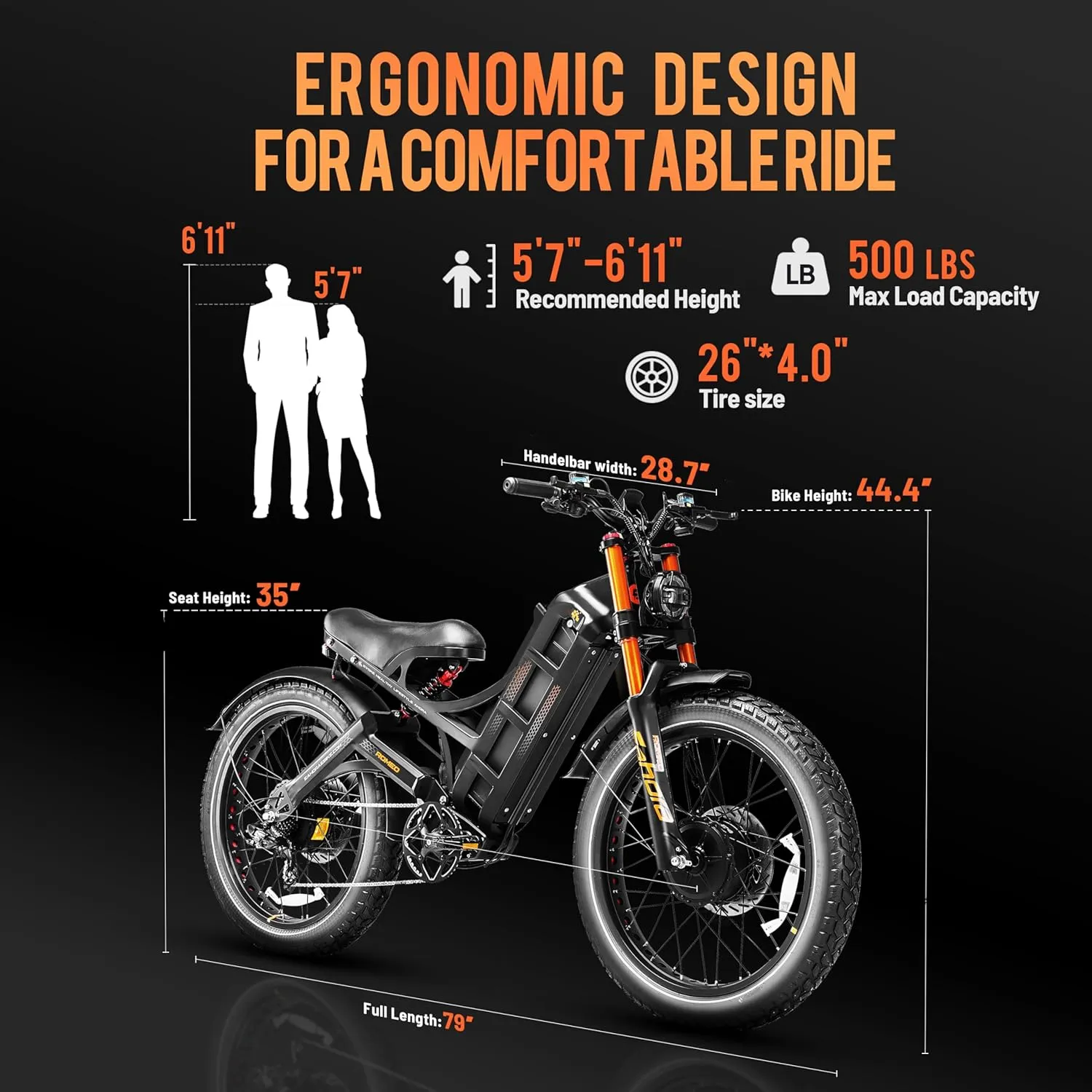 2025 Romeo Pro 3/ Pro 2 5000W/ 4000W 46-50MPH Dual Motor Electric Bike for Adults, 80/70Ah/200  Miles Long Range Electric Bike, 26'' Puncture-Proof Tire, 7-Speed Pedal Assist UL Certificate