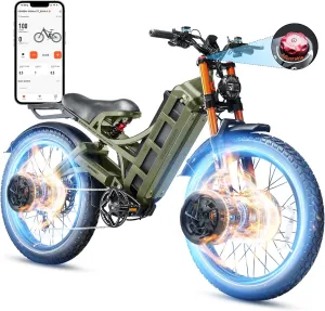 2025 Romeo Pro 3/ Pro 2 5000W/ 4000W 46-50MPH Dual Motor Electric Bike for Adults, 80/70Ah/200  Miles Long Range Electric Bike, 26'' Puncture-Proof Tire, 7-Speed Pedal Assist UL Certificate