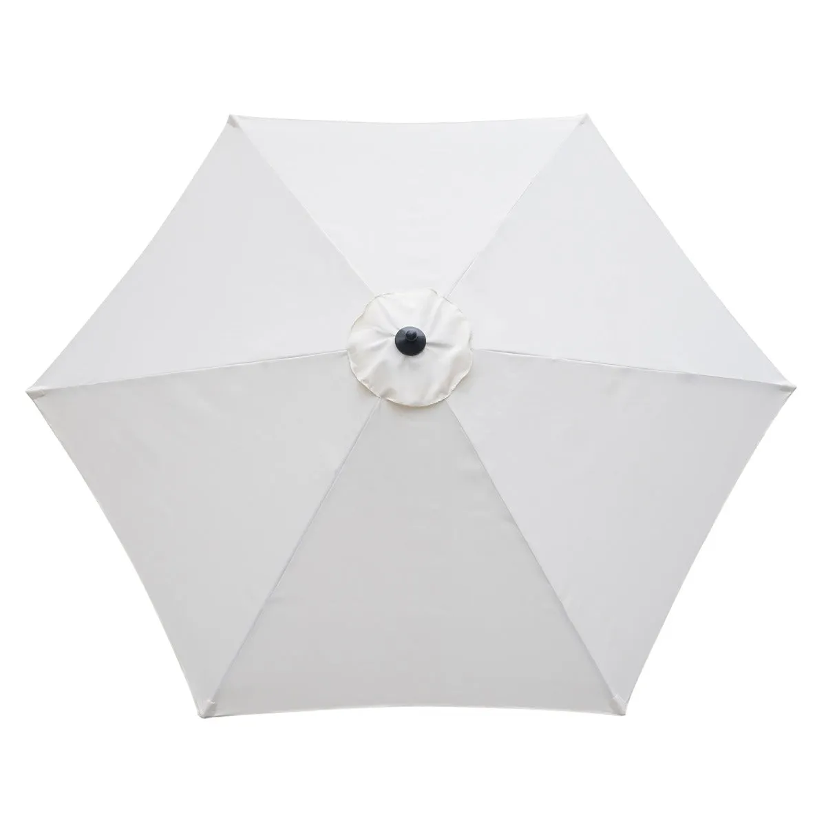 2.8m Garden Parasol Umbrella, Round Outdoor Market Table Umbrella, Parasol Patio Umbrella, 6 Ribs Manual Push, Sun Shade Canopy, Off-White