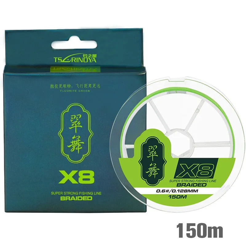 300M 150M 100M 8 Weaves PE Fishing Line H8 Ultra-long Casting 8 Strand Braided Smooth Multifilament Line 14-50LB