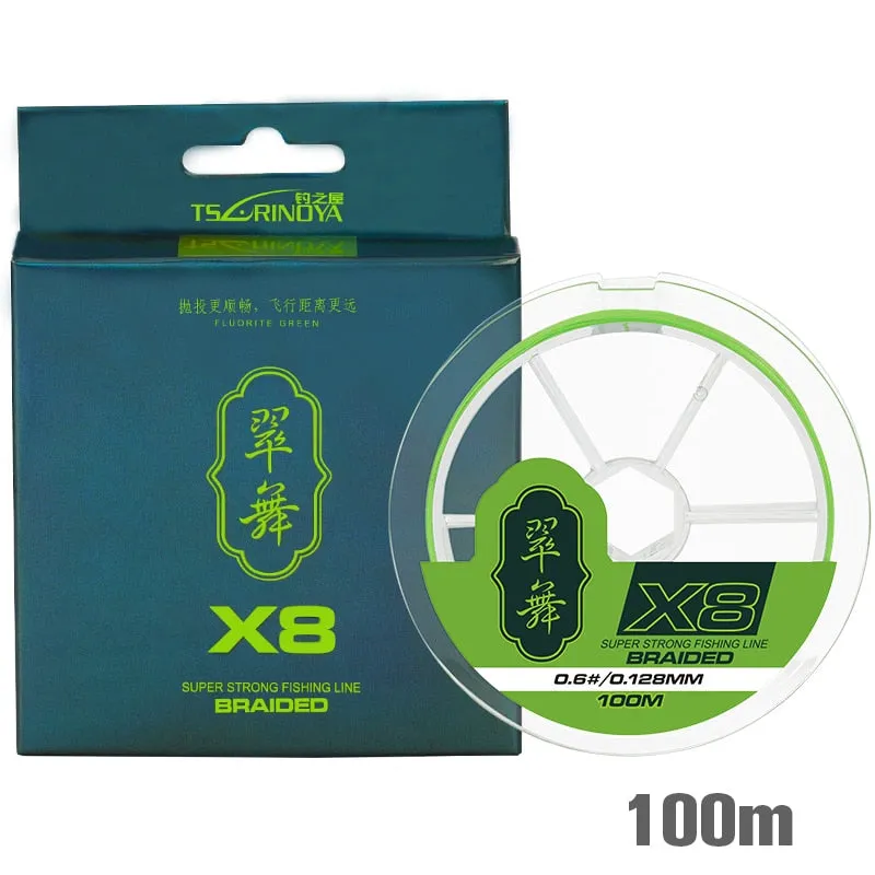 300M 150M 100M 8 Weaves PE Fishing Line H8 Ultra-long Casting 8 Strand Braided Smooth Multifilament Line 14-50LB