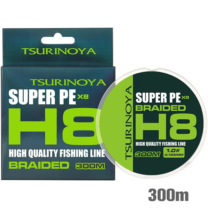 300M 150M 100M 8 Weaves PE Fishing Line H8 Ultra-long Casting 8 Strand Braided Smooth Multifilament Line 14-50LB