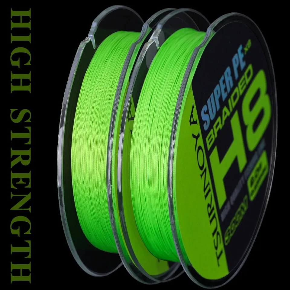 300M 150M 100M 8 Weaves PE Fishing Line H8 Ultra-long Casting 8 Strand Braided Smooth Multifilament Line 14-50LB
