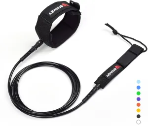 Abahub Premium Surfboard Leash, 6/7/8/9/10 ft, Straight Surf Board Leashes, 6/7mm Legrope Strap for Shortboard, Longboard