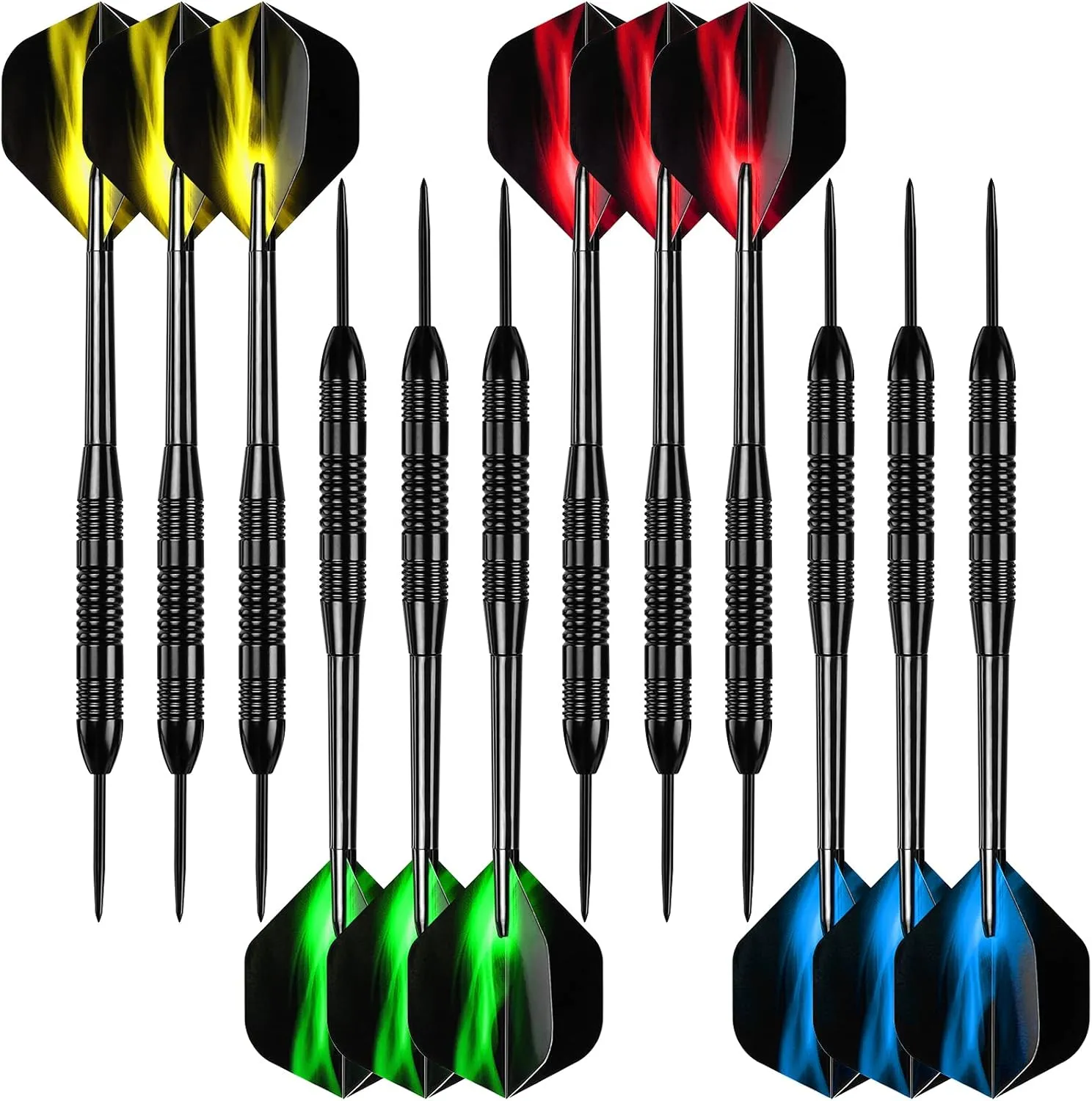 Accmor Steel Tip Darts,12 Pcs Metal Darts Set, 24G Professional Metal Tip Darts, Darts for Dartboard, Dart Flights for Adults