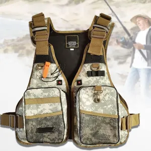 Adults Fly Fishing Vest, Buoyancy Aid with Multi Pockets and Reflective Stripe Fishing Swim Vest for Fishing Sailing Surfing Kayaking Water Sports