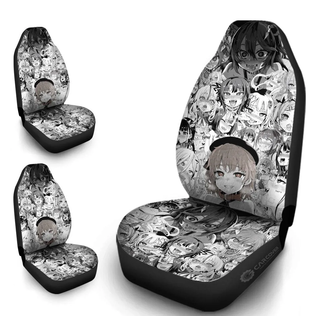 Ahegao Car Seat Covers Custom Manga Car Interior Accessories
