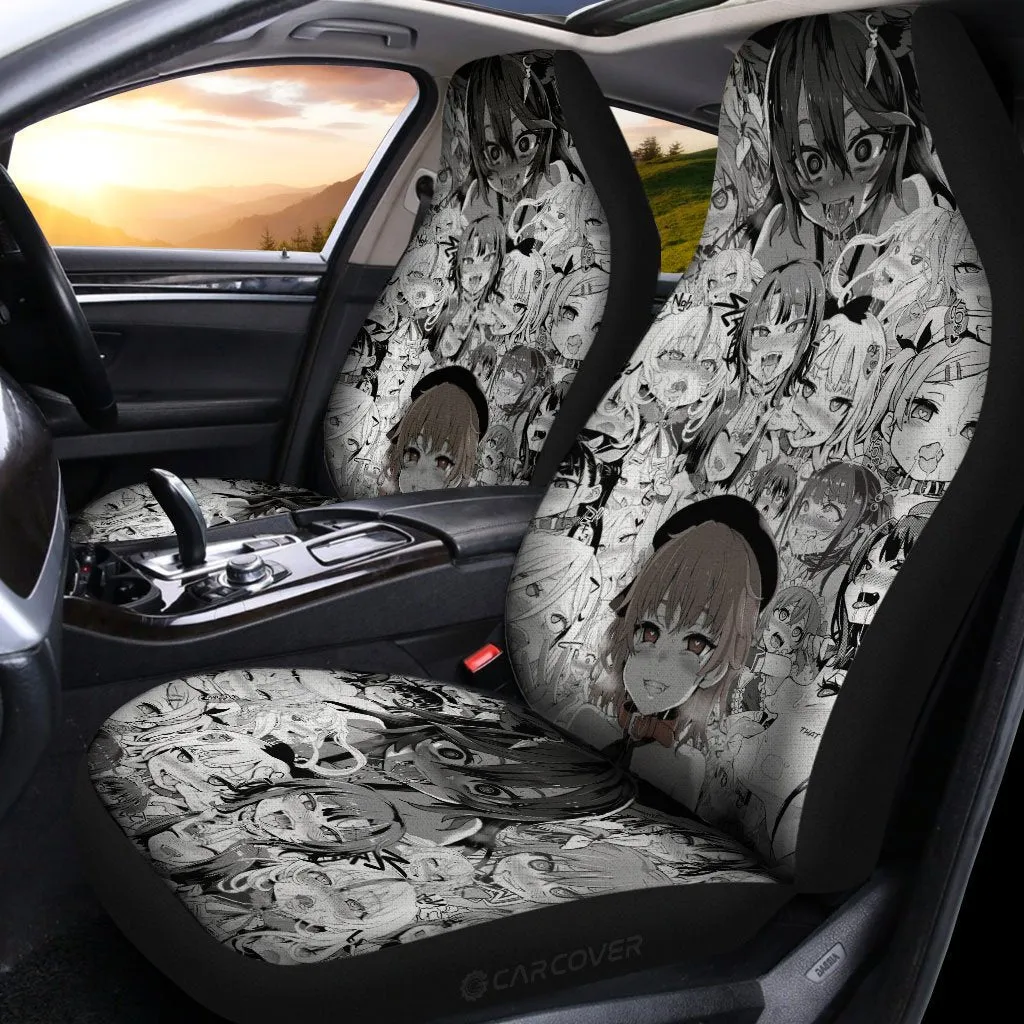 Ahegao Car Seat Covers Custom Manga Car Interior Accessories