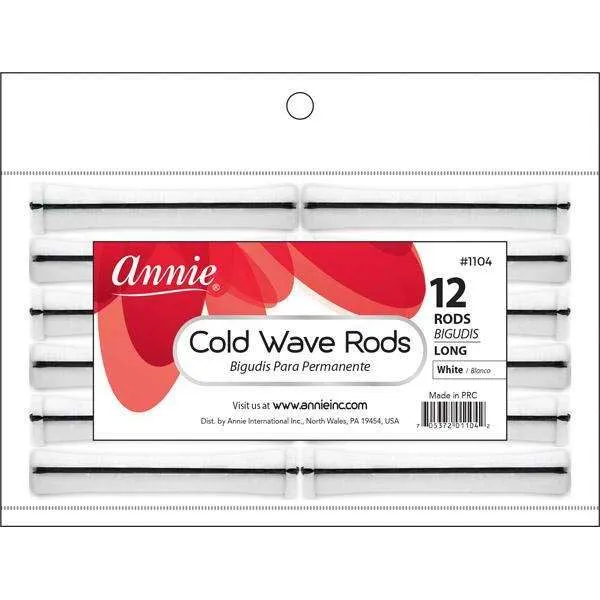 Annie Cold Wave Rods #1104 Long White 12CT