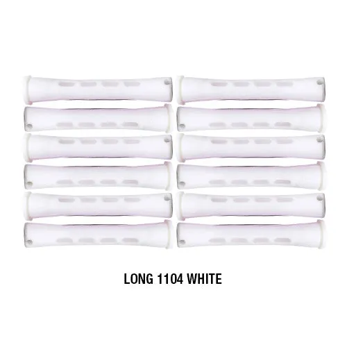 Annie Cold Wave Rods #1104 Long White 12CT