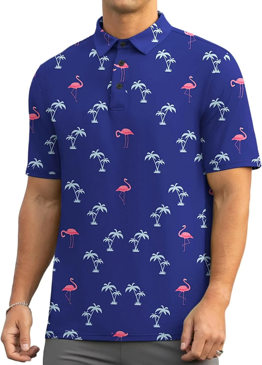 Askdeer Men's Golf Polo Shirts Short Sleeve Performance Dry Fit Polo Shirt Moisture Wicking Casual Golf Shirts