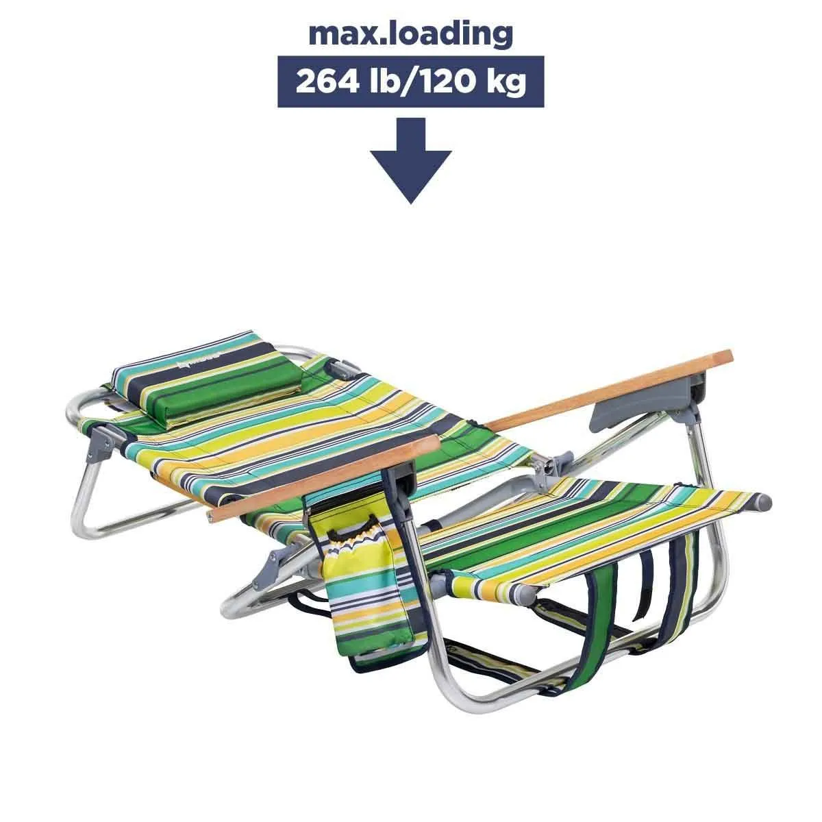 Backpack Beach Chair with Headrest, Set of 2