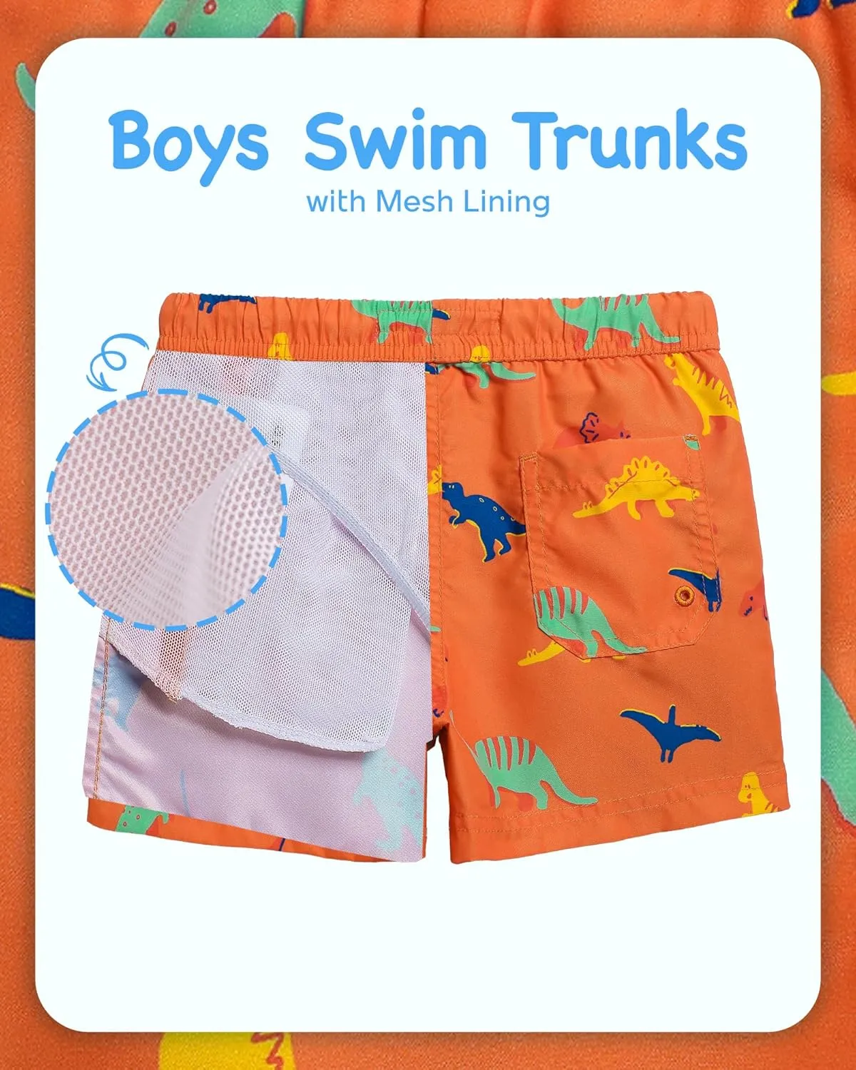 Boys Swim Trunks Toddler Swim Shorts with Mesh Lining Quick Dry Board Shorts Kids Bathing Suits Swimwear for 2-16T