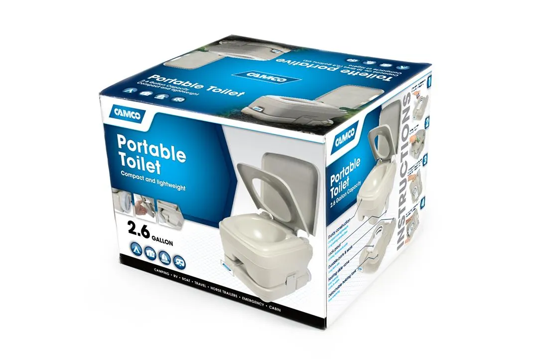 Camco Outdoors Portable Travel Toilet - 2.6 Gallon