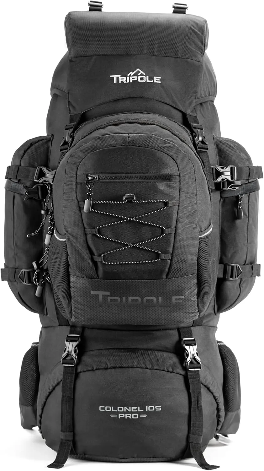 Colonel Pro Metal Frame Rucksack Front Opening Detachable Bag (Black, 105 Litres)