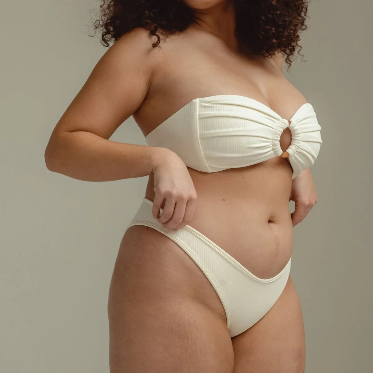 Cream Rib Lulu Bikini Bottom