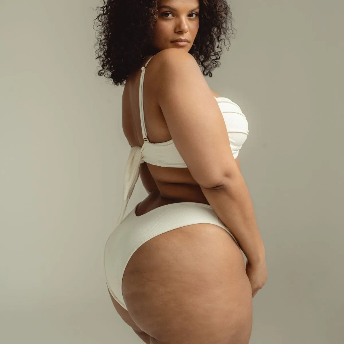 Cream Rib Lulu Bikini Bottom