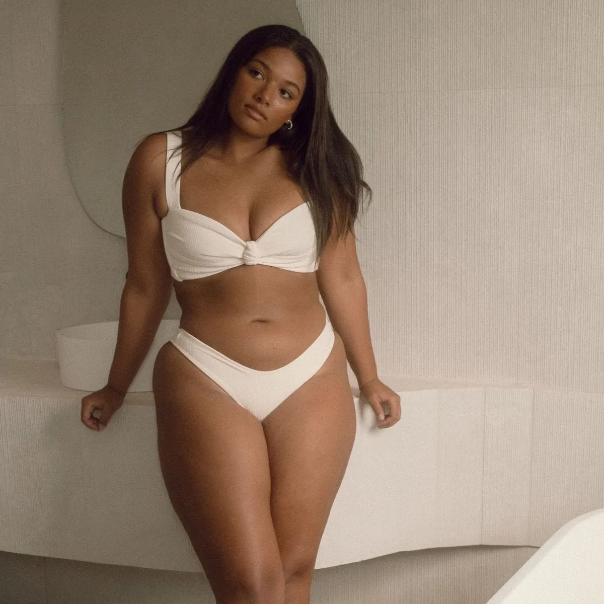 Cream Rib Lulu Bikini Bottom
