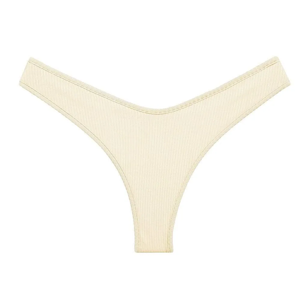 Cream Rib Lulu Bikini Bottom