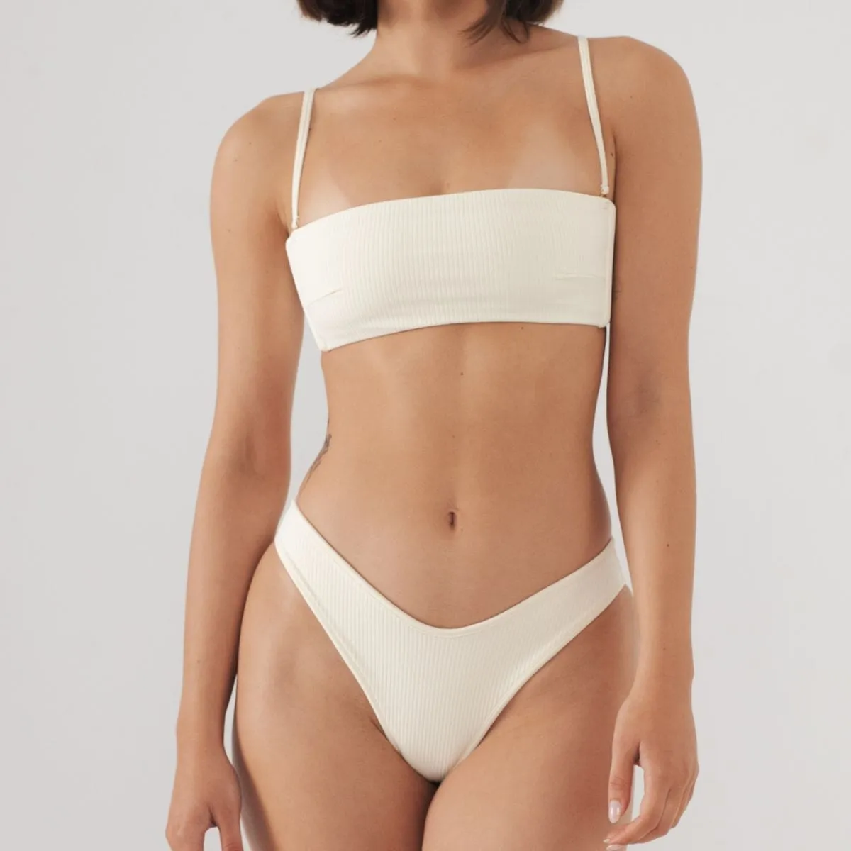 Cream Rib Lulu Bikini Bottom