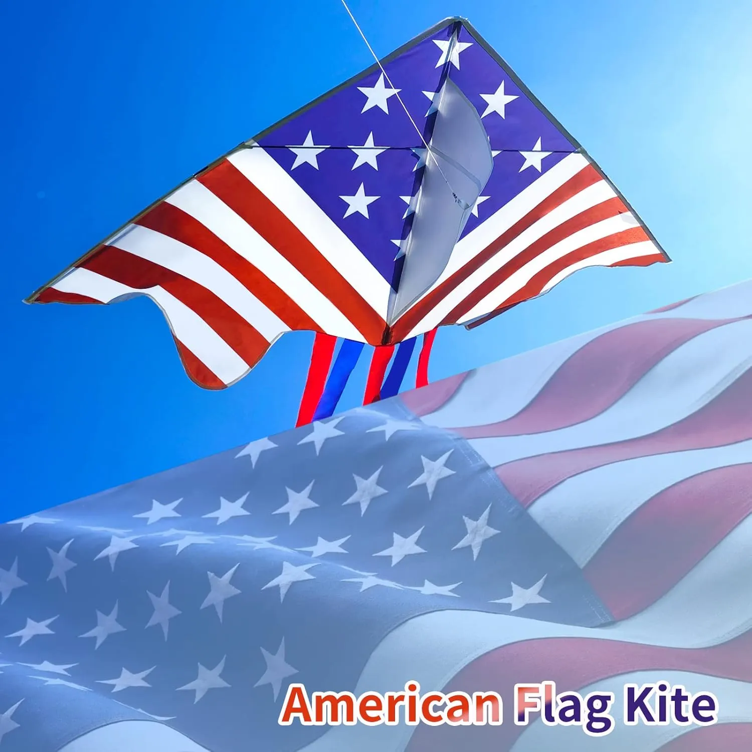 Delta Kite for Kids & Adults - Easy to Fly Large Single Line Beach Kite with 300ft String Handle Included, Perfect for Beginners, Teens