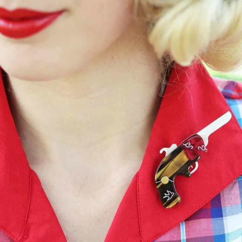 Erstwilder Reach for the sky gun brooch 2018 Donna Mizzi
