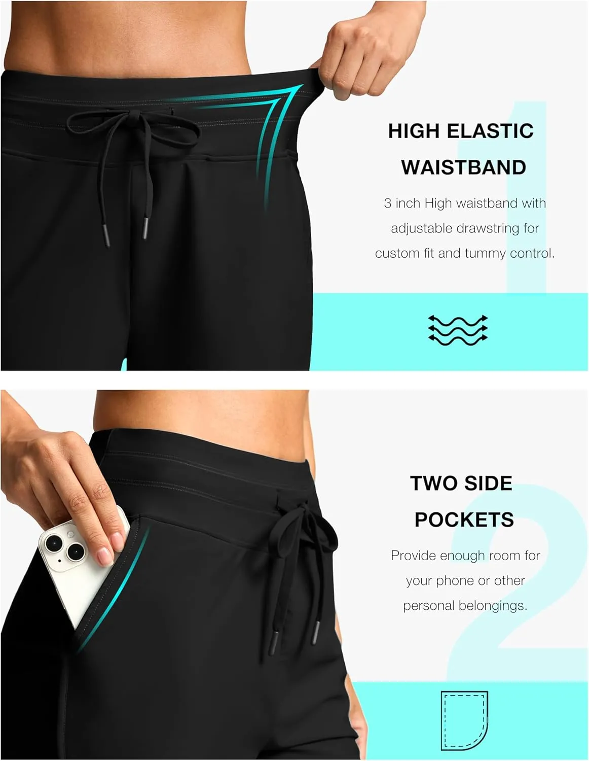 G Gradual Women's 4'' High Waisted Swim Board Shorts Quick Dry Swimming Bathing Suit Bottoms for Women with Pockets Liner