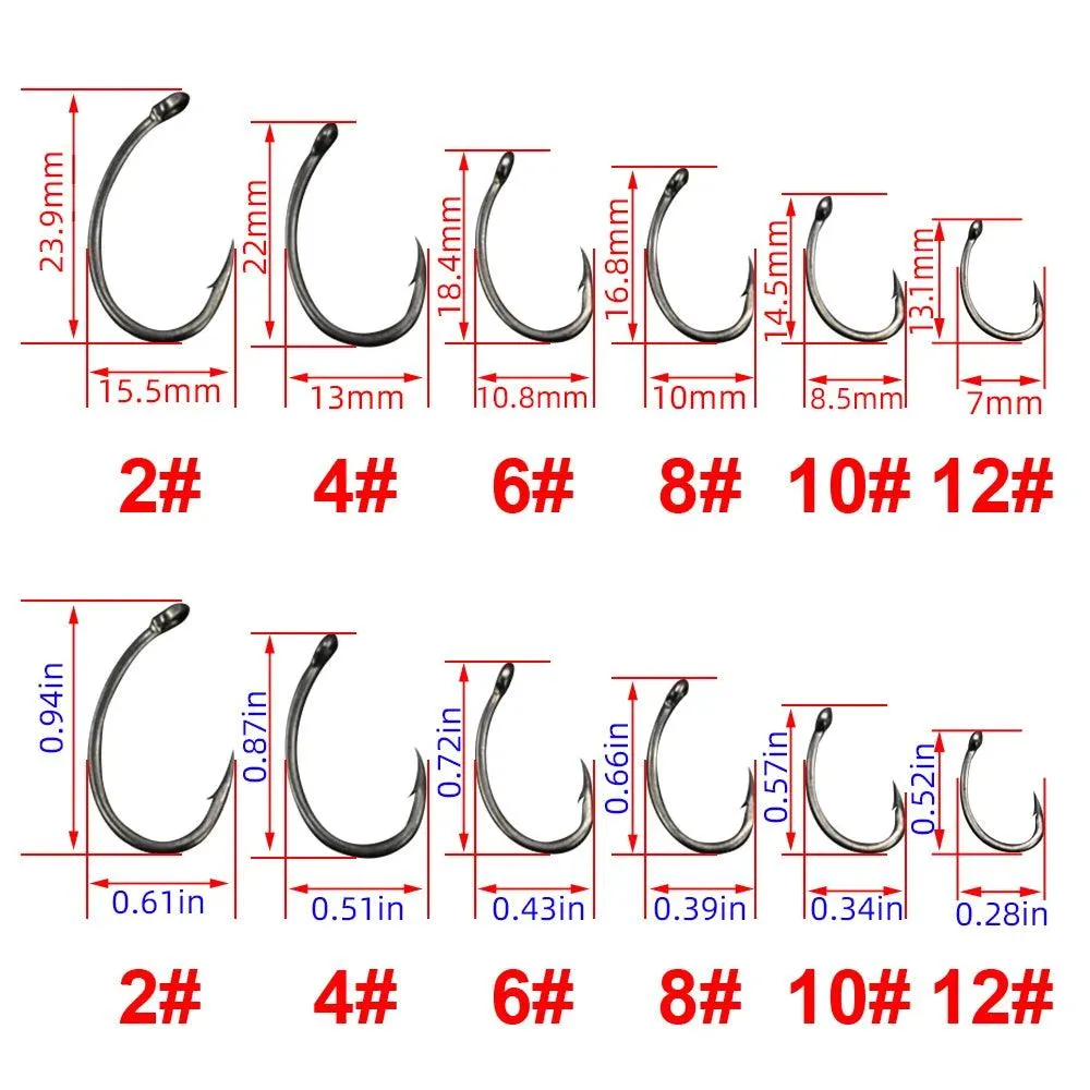 Hirisi 50-Piece High Carbon Steel Barbed Hooks