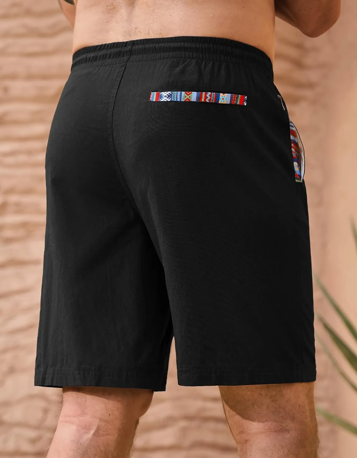 Men's Casual Cotton Shorts Drawstring 8 Inch Summer Vacation Shorts with Pockets (S-XXL)