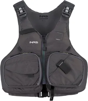 NRS Chinook Fishing Life Jacket for Fishing | Adult USCG Type III PFD | Mesh Back Front Zip Vest with Pockets for Rafting, Kayaking, Paddling