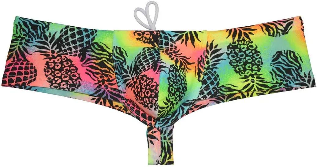 OROCOJUCO Mens Swimwear Skimpy Briefs Bikini Brazilian Cut Surf Shorts Board Cheeky Swim Trunks