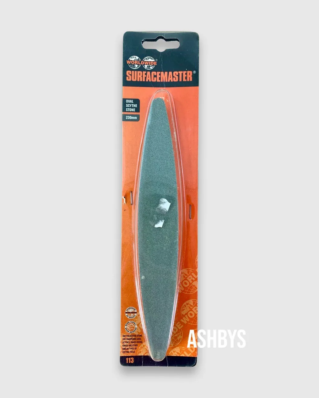 Oval Scythe Stone 230mm by Worldwide SurfaceMaster (NEW UNUSED OLD STOCK)