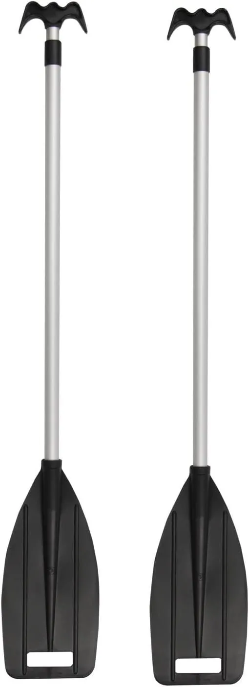 Pactrade Marine Boat Kayak Raft Floating Set of 2 Telescopic 45'' - 72'' Oar Paddle & Hook Anodized Aluminum Shaft (2 pcs)
