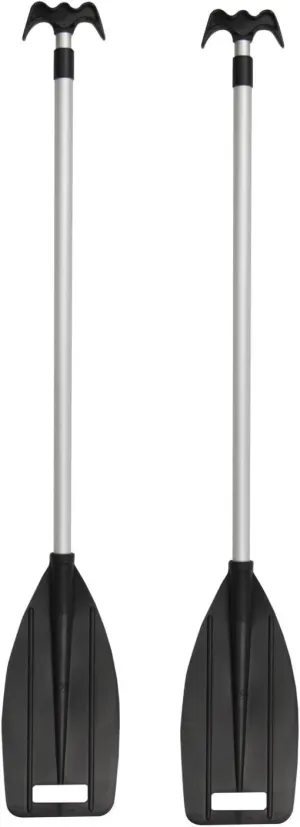 Pactrade Marine Boat Kayak Raft Floating Set of 2 Telescopic 45'' - 72'' Oar Paddle & Hook Anodized Aluminum Shaft (2 pcs)