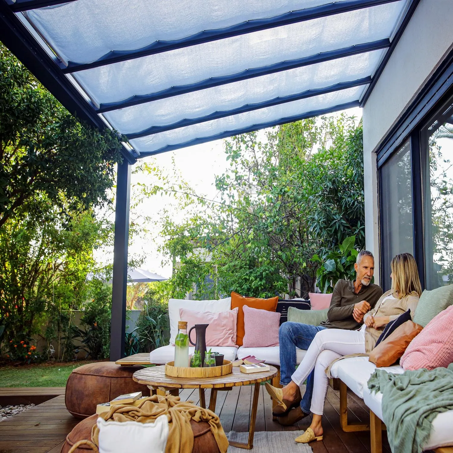 Palram - Canopia | 11x26 ft Stockholm Patio Cover Roof Blinds