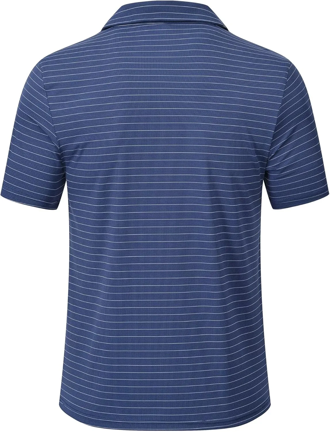 QPNGRP Golf Shirts for Men Short Sleeve Striped Casual Performance Collared Mens Polo Shirts