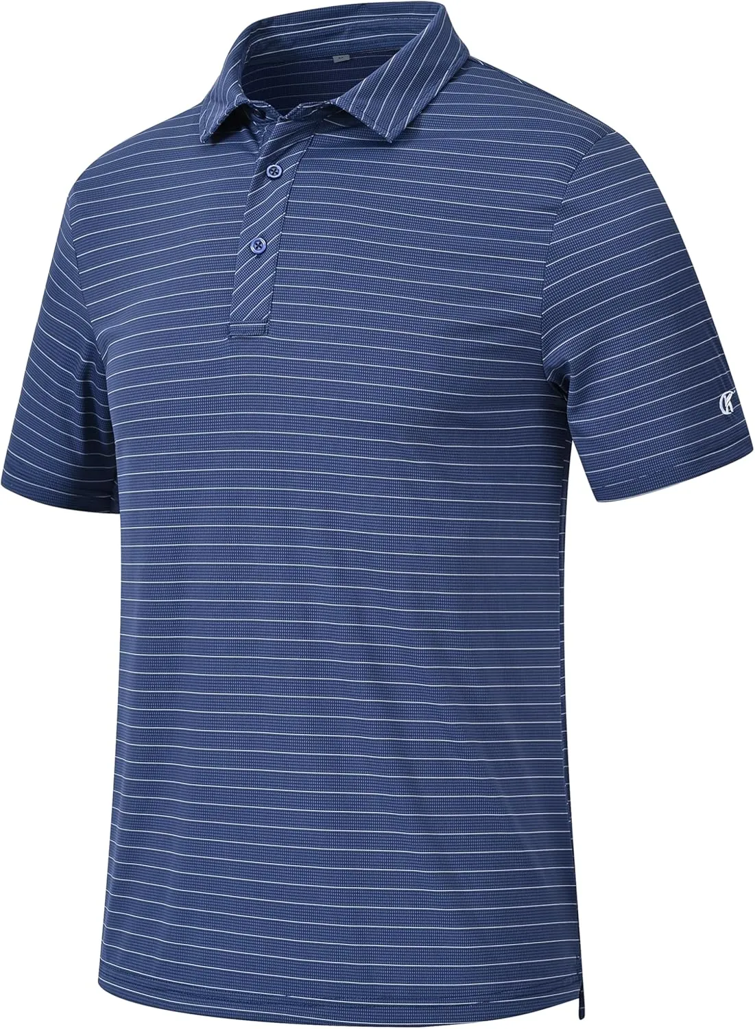 QPNGRP Golf Shirts for Men Short Sleeve Striped Casual Performance Collared Mens Polo Shirts