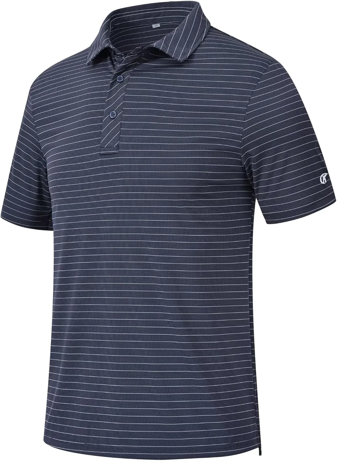 QPNGRP Golf Shirts for Men Short Sleeve Striped Casual Performance Collared Mens Polo Shirts