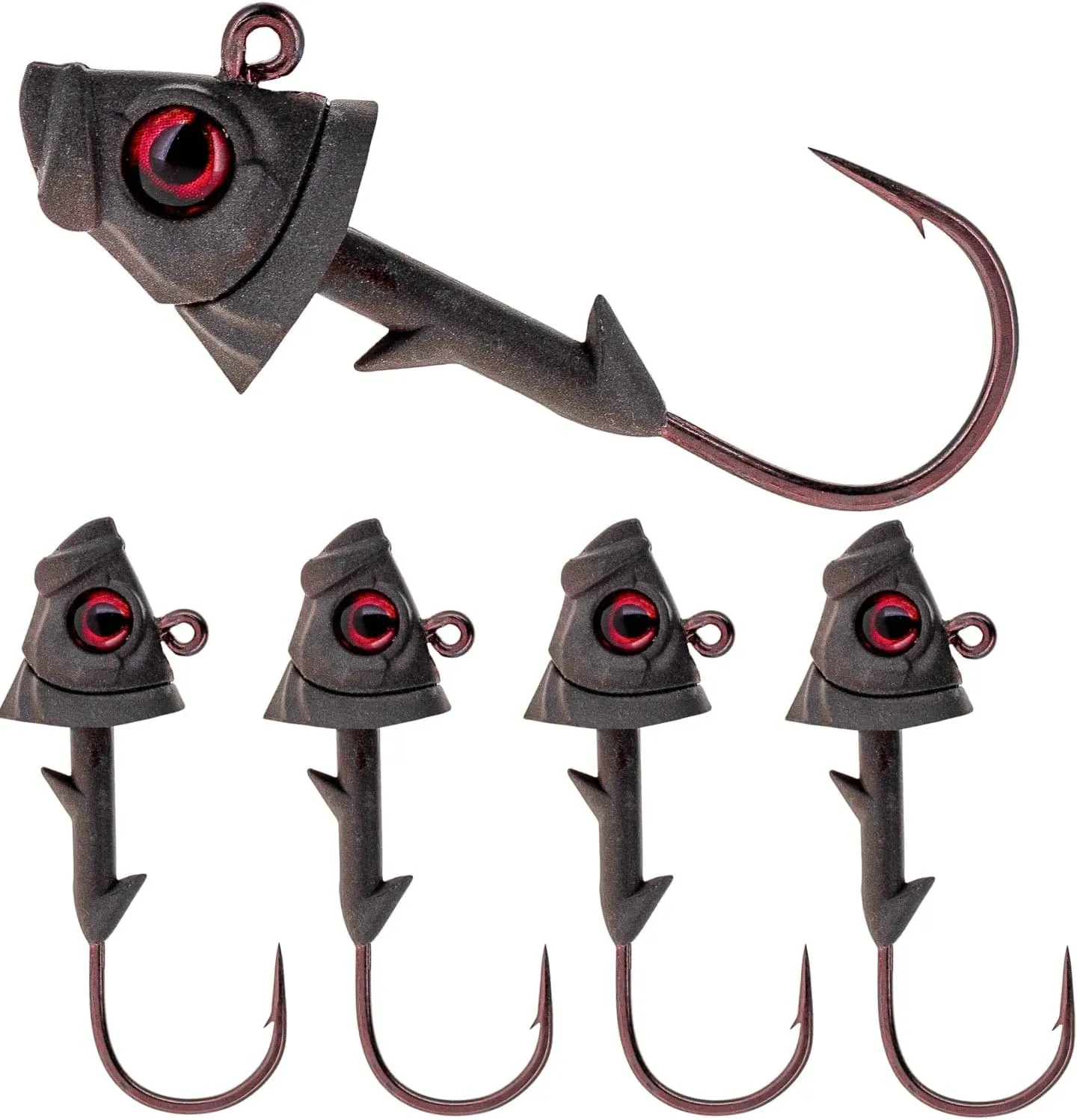 Reaction Tackle Tungsten Swimbait Jig Head/Weighted Hooks for Saltwater and Freshwater/Realistic Fish Jig Head (5 Pack)