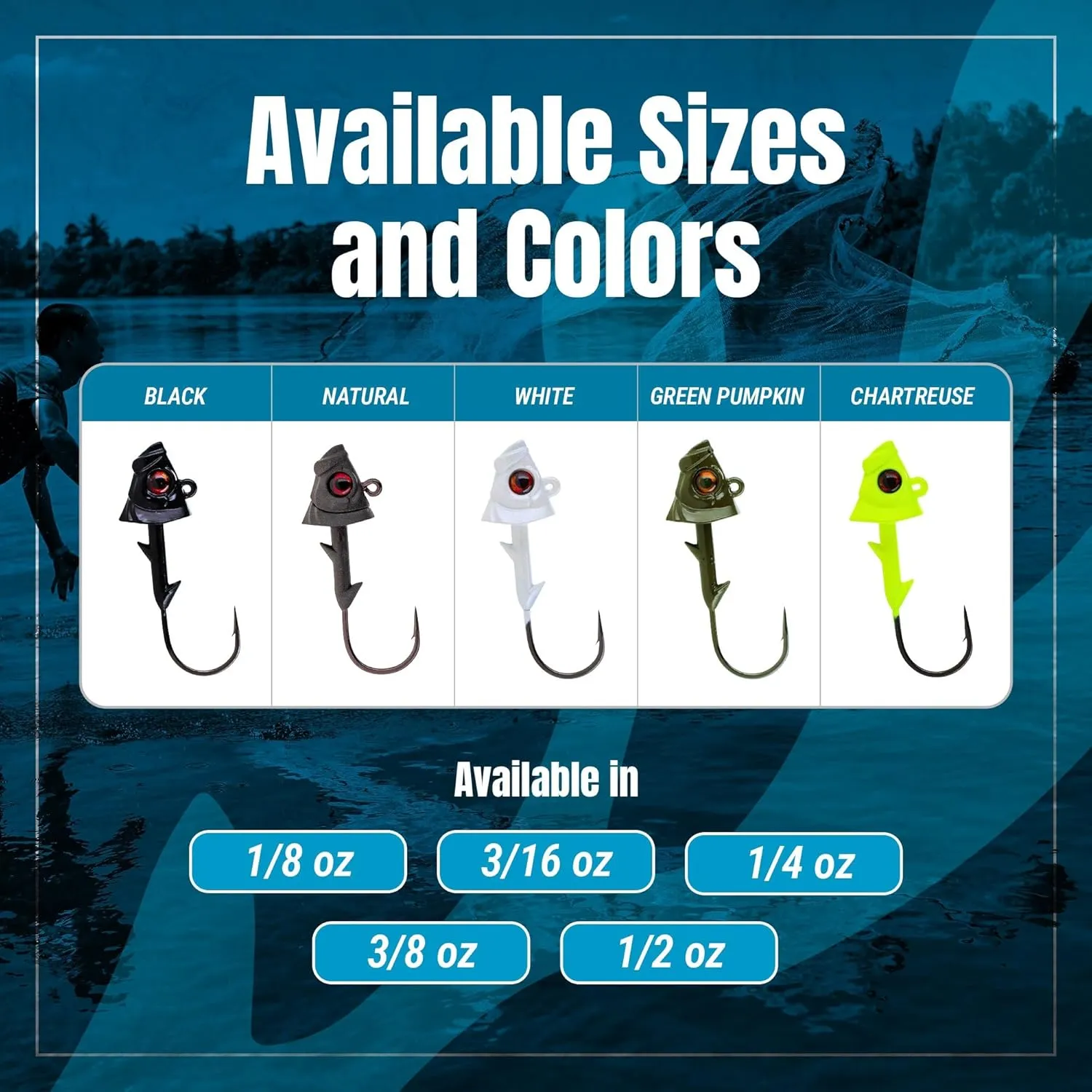 Reaction Tackle Tungsten Swimbait Jig Head/Weighted Hooks for Saltwater and Freshwater/Realistic Fish Jig Head (5 Pack)