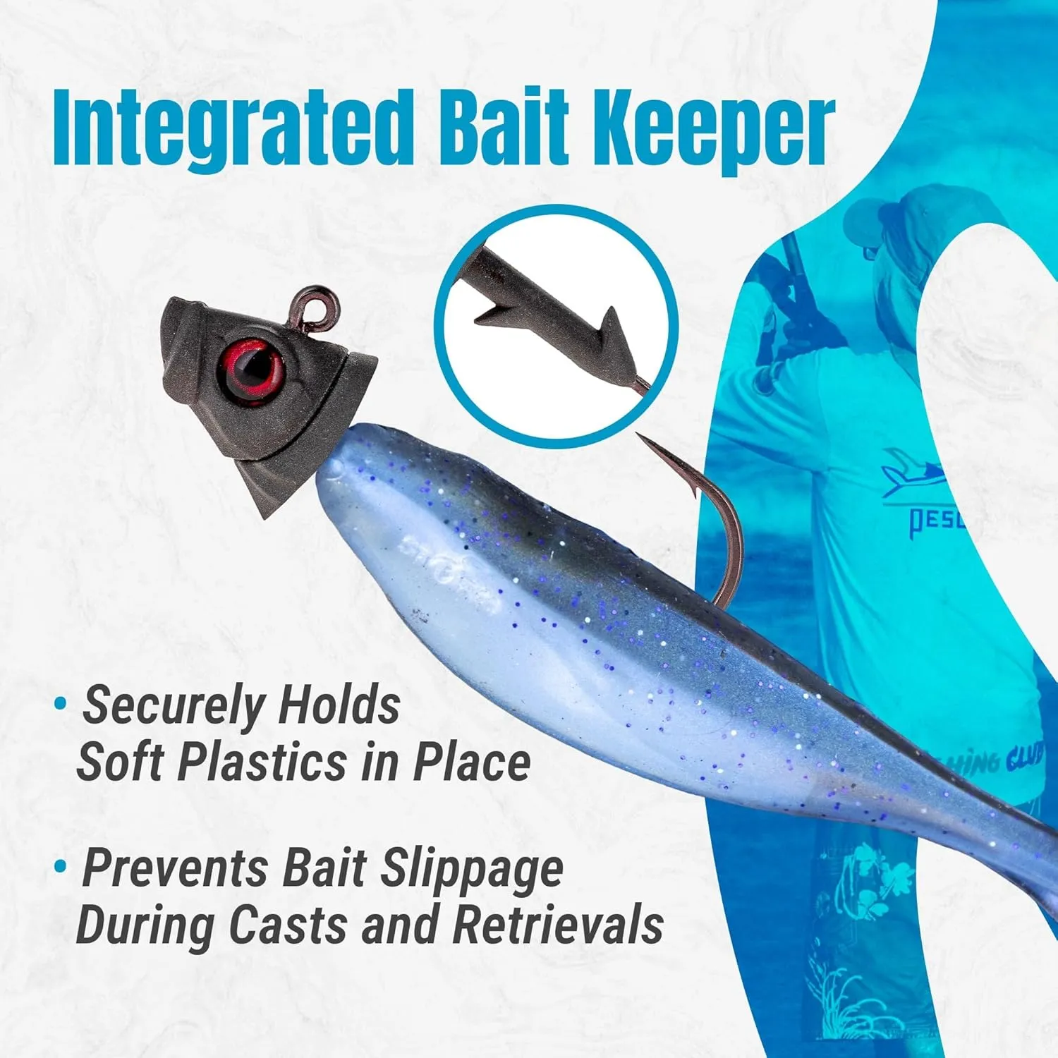 Reaction Tackle Tungsten Swimbait Jig Head/Weighted Hooks for Saltwater and Freshwater/Realistic Fish Jig Head (5 Pack)