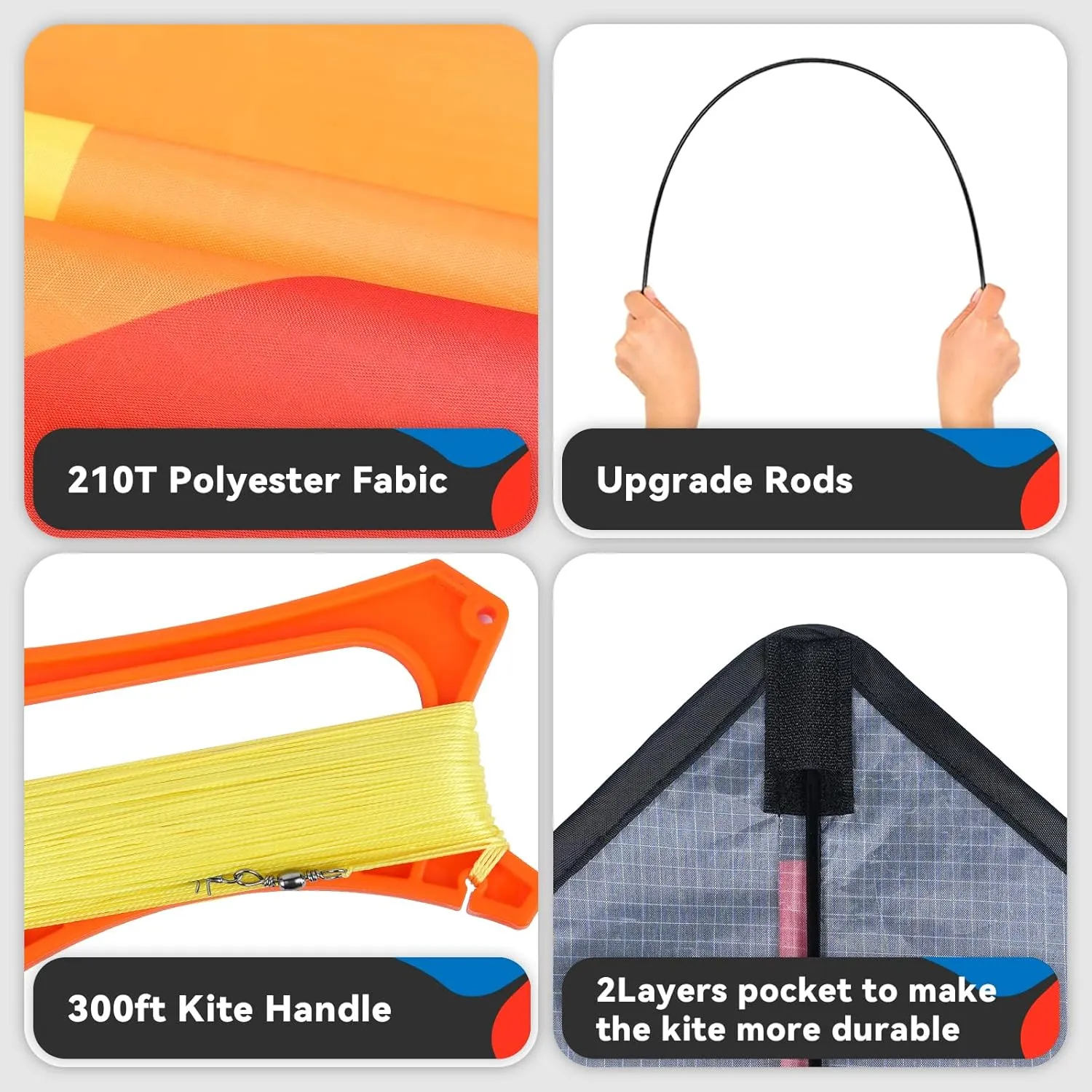 Red Large Delta Kites Flying Toys for Kids & Adults Easy to Fly