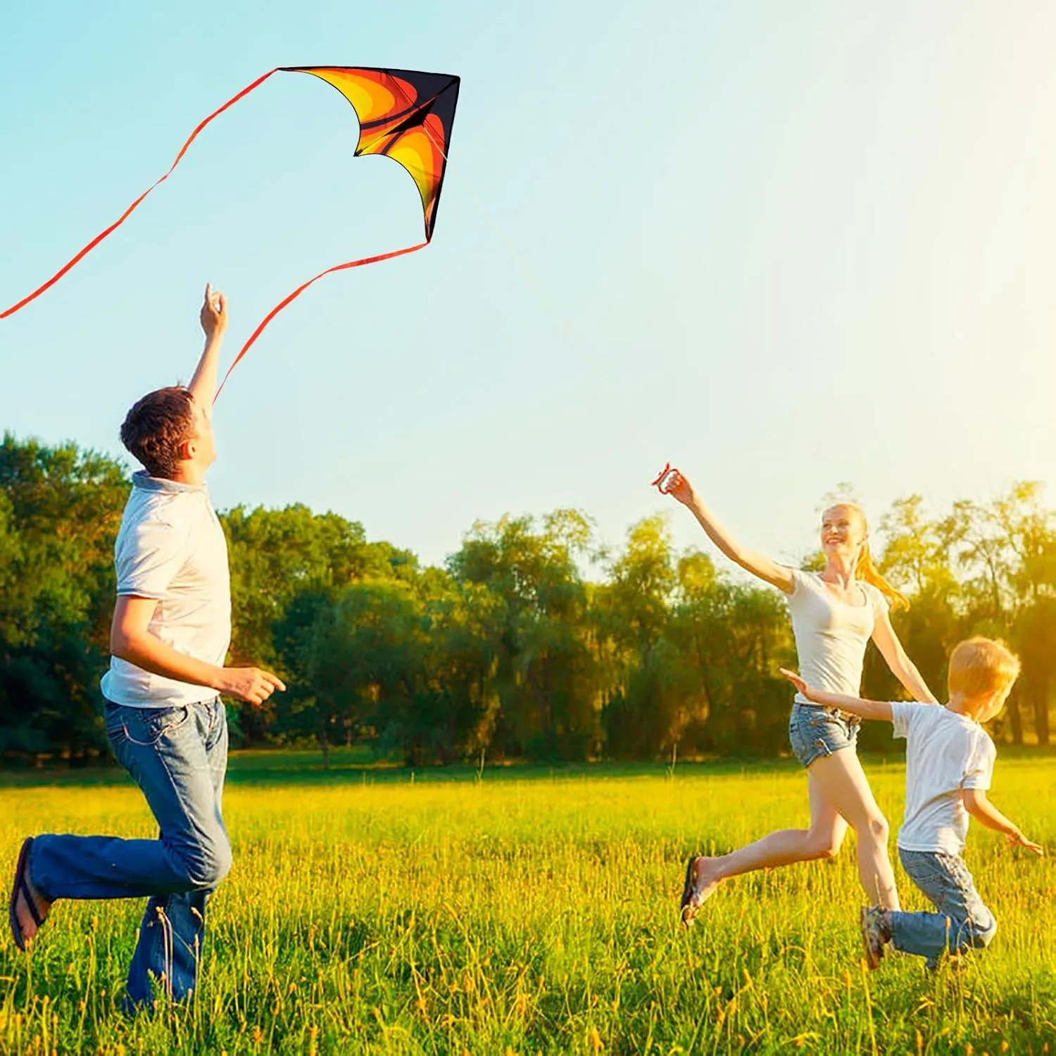 Red Large Delta Kites Flying Toys for Kids & Adults Easy to Fly