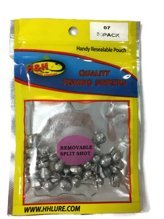 Removable Split Shot Sinkers