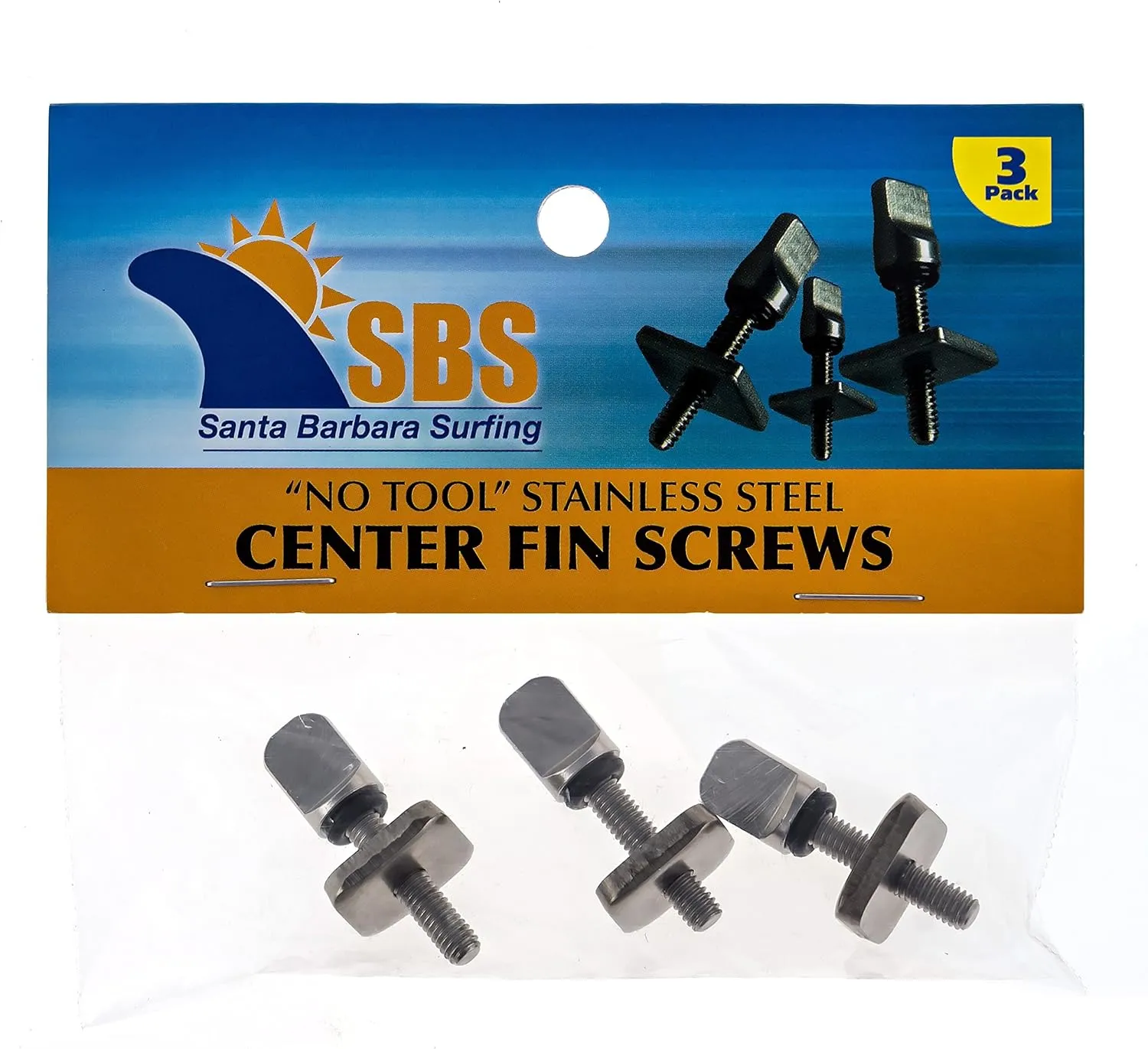 SBS - No Tool Stainless Steel Fin Screw for Longboard and SUP - Choose 2 or 3 Pack
